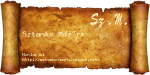Sztanko Márk névjegykártya