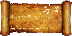 Sztanko Márk névjegykártya