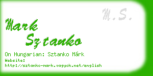 mark sztanko business card
